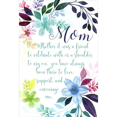 Pictura Mom : Blue Flowers with Purple Leaves Mother's Day Card