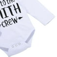 thumbnail image 5 of Esho Newborn Baby Boys Clothes Infant Letter Printed Romper Bodysuit + Pants + Cap 3Pcs Outfits Set 0-18 Months, 5 of 7