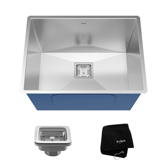 Kraus Pax 24" Rectangular Undermount 18 Ga. Stainless Steel Laundry Utility Sink