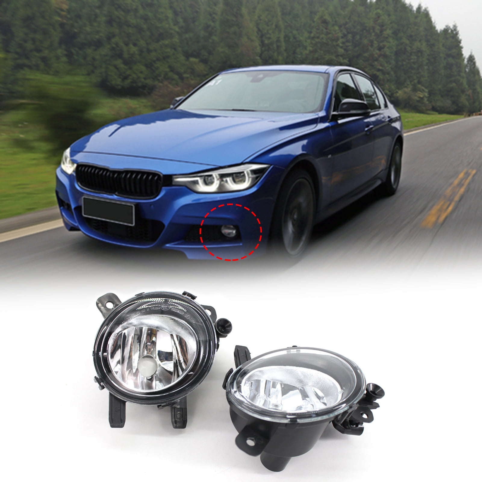 Taosunzt Front Fog Light Bezel Left/Right ABS Fog Lamp