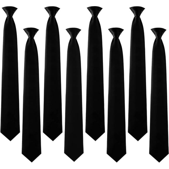 8 Pcs Solid Clip on Tie 20 Inch Tie for Men Formal Neck Tie Pretied Tie for Office School Uniforms