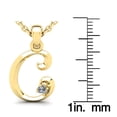 thumbnail image 5 of SuperJeweler C Initial Necklace in 14 Karat Yellow Gold, Diamond Accent and Swirly, With Free 18 inch Cable Chain, for Women, 5 of 6