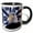 Black/White, variant on 3drose, Usa, California. Composite of Bald Eagle and American Flag., 11oz Two-tone Black Mug
