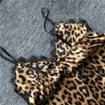 thumbnail image 5 of LIIPEE Women Sleepwear Sexy Deep V Leopard Print Imitation Silk Sexy Shorts Set Soft Pajamas, 5 of 5