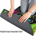 thumbnail image 3 of Rainbow Mushroom Neon Black Pattern Hot Yoga Mat Towel Non Slip for Hot Yoga - Quick-Drying Yoga Mat Cover with 4 Corner Pockets with Travel Bag - Hot Yoga Towel Non Slip 74"x26", 3 of 6