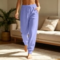 thumbnail image 3 of Sweatpants for Women 2026 Trendy High Waisted Baggy Sweat Pant with Pockets Casual Fleece Joggers Lounge Trousers Trendy,Purple S, 3 of 8