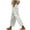 White, variant on UYISJ Women's Summer Casual Linen Pants Elastic Waist Relaxed Fit Straight Leg Crop Pants Beach Trousers with Pockets Sky Blue M