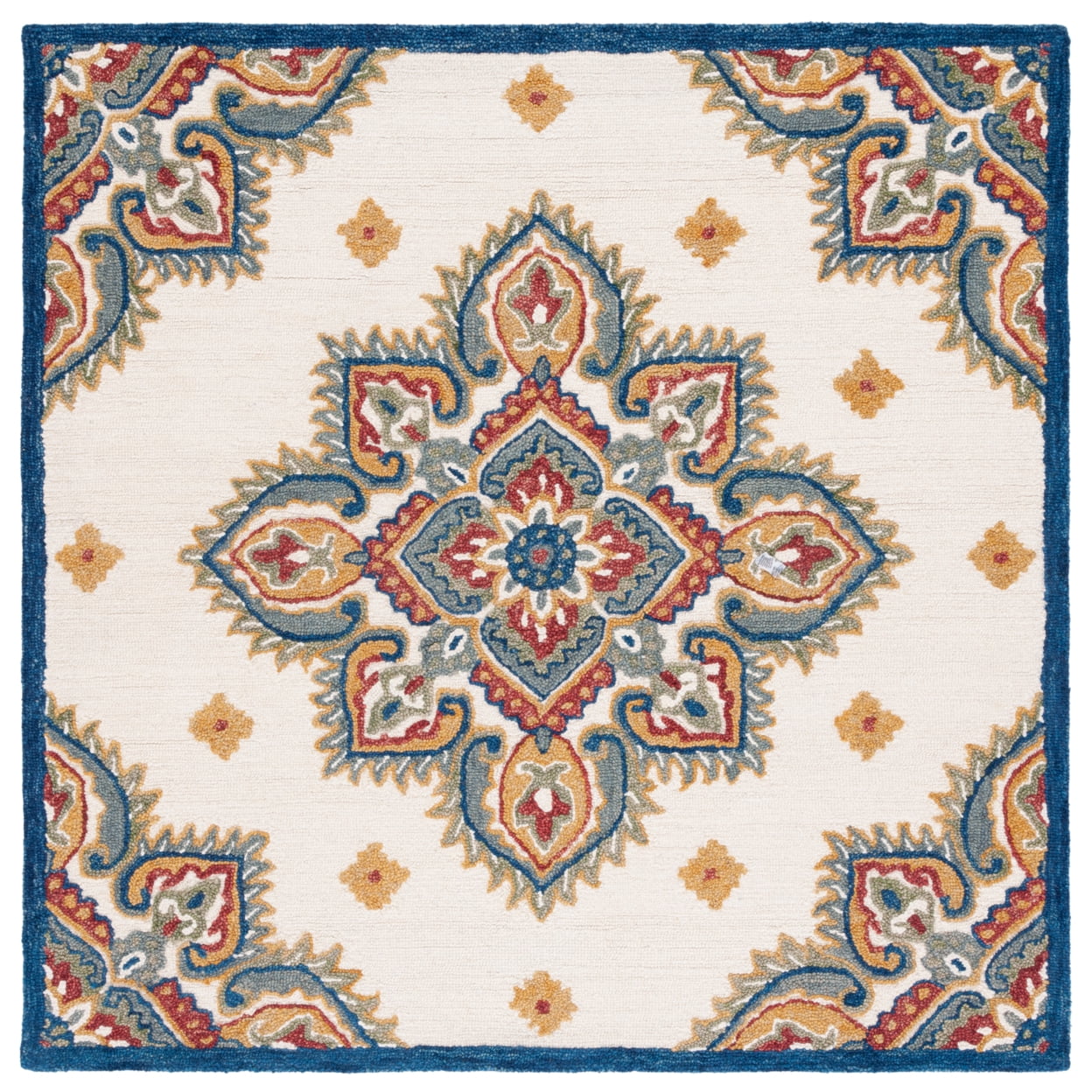 SAFAVIEH Blossom Pauletta Floral Area Rug, Ivory/Green, 6' x 6' Round