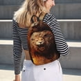 thumbnail image 5 of Disketp Cool Fire Lion print Canvas Backpack Lightweight Travel Daypack Student Rucksack Laptop Backpack-Medium, 5 of 5