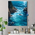 thumbnail image 4 of Ocean Waves Rocky Coastline Impasto Canvas Print Wall Art for Living Room Office Coastal Decor, 4 of 8