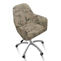 Xixirimido Plum Blossom Pattern Swivel Accent Dining Chair Cover Stretch Mid Back Accent Office Desk Chair Slipcover Soft Arm Chair Protector for Home Office