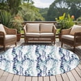 thumbnail image 4 of Round Area Rug 8 Ft, Blue Weeping Eucalyptus Washable Non-Slip Circle Carpet for Living Room/Bedroom, Spring Summer Farmhouse Leaves Collection Low-Profile Large Area Rugs for Indoor, 4 of 8