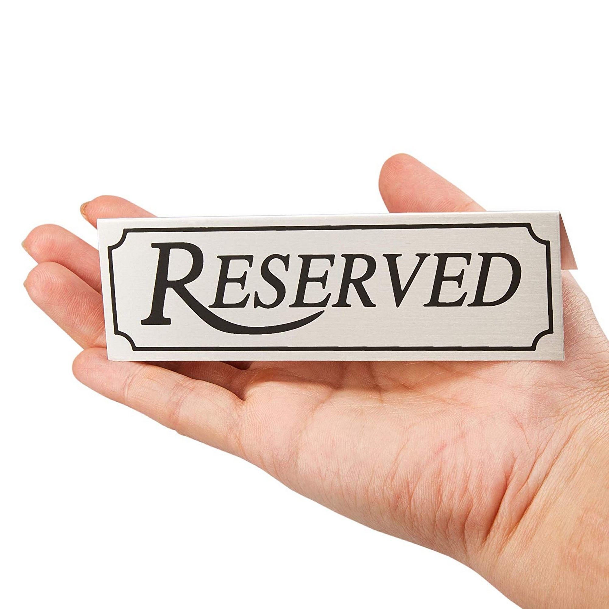 4 7 X 1 5 X 1 3 Inches Weddings And Special Events Ideal For Restaurants 12 Pack Juvale Reserved Metal Table Tent Sign Cooking Dining Home Kitchen Mymobileindia Com