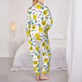 thumbnail image 3 of Pajamas for Women Sets, Cute Bow Tie Pineapple Lounge Sets Long Sleeve Button Down Night Shirts Sleepwear Pjs, 3 of 6