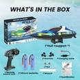 thumbnail image 6 of JoyStone RC Boat for Pools and Lakes, 2.4G 15+ MPH Fast Remote Control Boat with LED Lights, Racing Boats for Kids & Adults with 2 Rechargeable Battery, Gifts for Boys Girls (Blue), 6 of 12