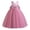 Pink, variant on LYMAYTER Girls Satin Tulle Princess Dress Pearls Bow Knot Wedding Party Pageant Ball Gown 3-12Y