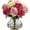 Asstored/Pastels, variant on Nearly Natural Rose Arrangement Artificial Flowers with Vase, Red