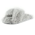 thumbnail image 4 of Jessica Simpson Womens Plush Cross Band Plush Memory Foam Slide Slipper, 4 of 9