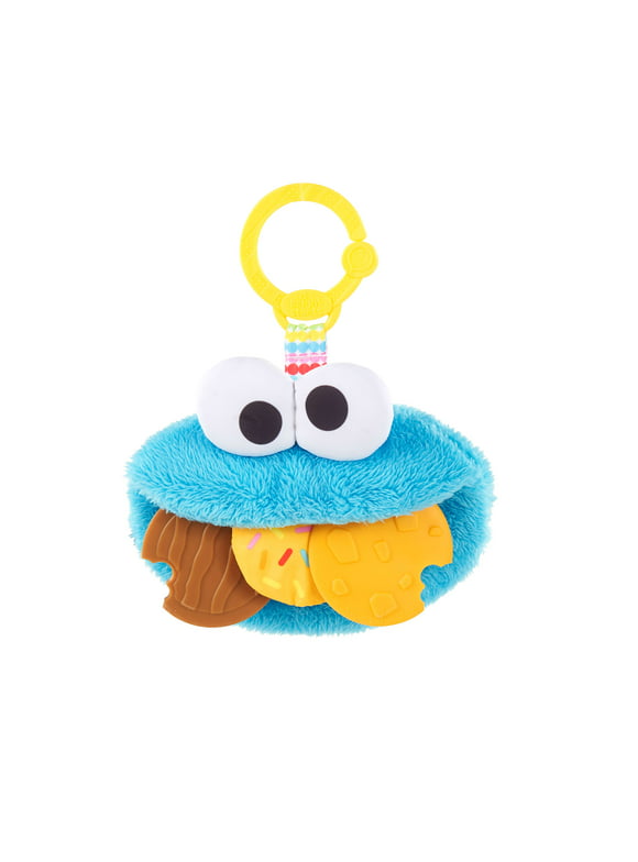 Bright Starts Sesame Street Cookie Monster Mania Teether, Stroller or Carrier Toy, Age 3-12 Months