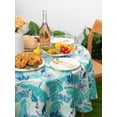 thumbnail image 5 of Indoor Outdoor Tabletop for Spring Summer Decorations, Picnics and Dinner Parties - Stain and Water Resistant, Jungle Canopy, Tablecloth, 60" Round, 5 of 5