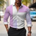 thumbnail image 1 of Camisa de hombre de moda de lujo a rayas casual al aire libre farola suave y cómoda patrón HD 2024 nuevas camisetas de hombre de gran tamaño, 1 of 6