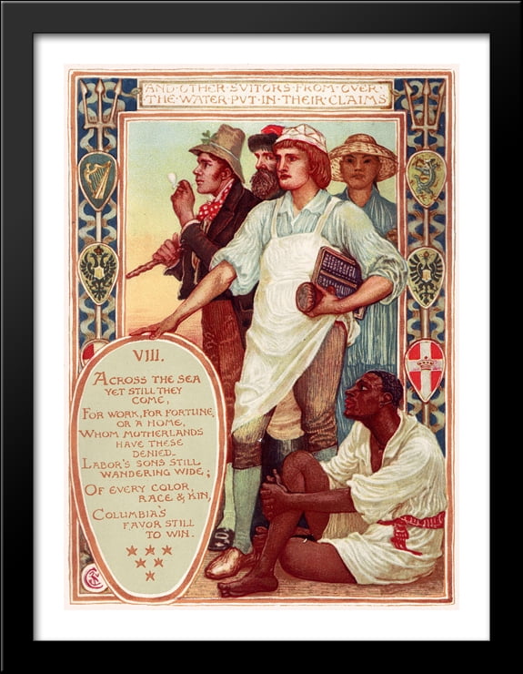 Suitors 28x38 Large Black Wood Framed Print Art By Walter Crane Walmart Com Walmart Com