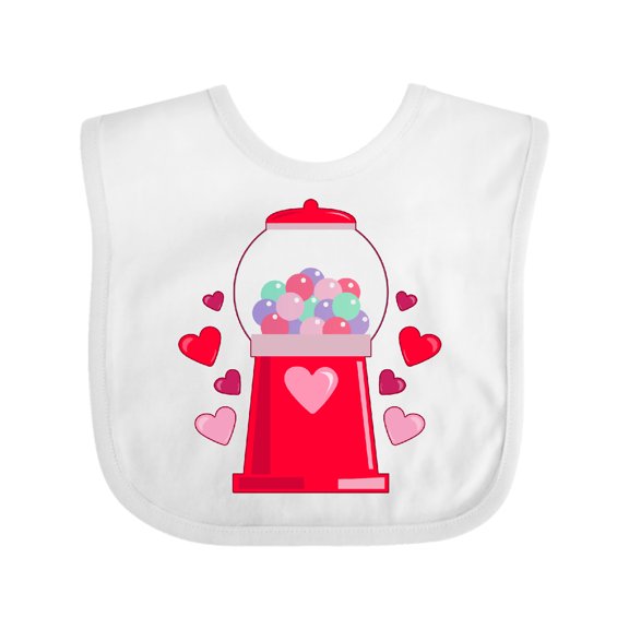 Inktastic Valentine's Day Gum-Ball Machine Boys or Girls Baby Bib