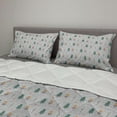 thumbnail image 2 of Christmas Comforter & Sham Bedding Set, Little Girl in Winter Forest Along Pine Trees Snowflakes, 3 pcs Duvet Set Microfiber Filling Quilt, 5 Sizes, Hunter Green and Apricot, by Ambesonne, 2 of 4