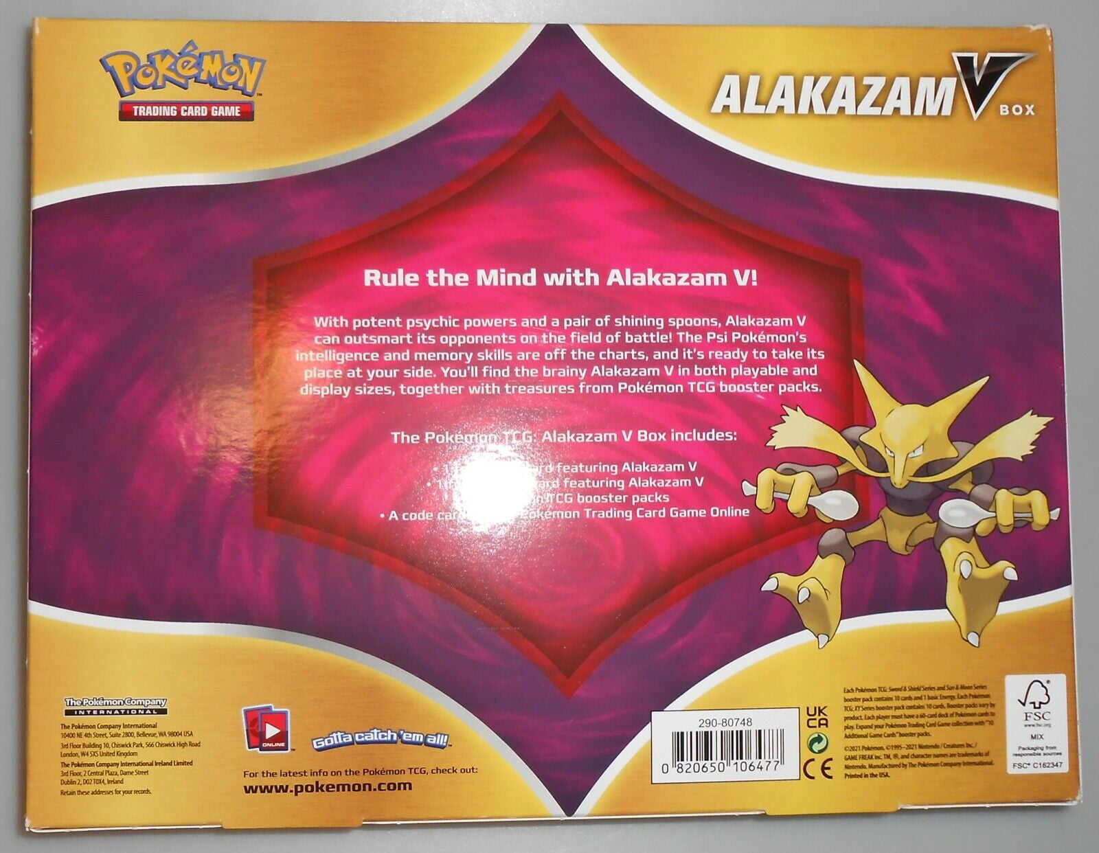 Pokémon TCG: Alakazam V Box  Pokémon Center Official Site