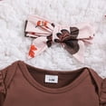 thumbnail image 5 of Futezty Baby Girl Thanksgiving Outfit Letter Romper+Turkey Flare Pants+ Headband 0 3 6 9 12 18 Months Newborn Girl Clothes, 5 of 7