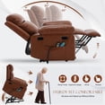 thumbnail image 4 of Muumblus Oversized Power Lift Recliner with Heated Massage, PU Leather Sofa for Living Room, Brown, 4 of 9