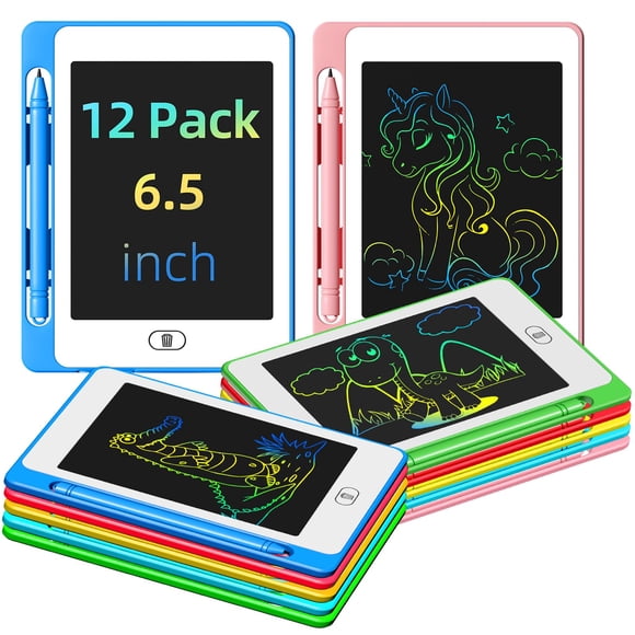 Tableta de escritura LCD OMXDG de 6.5 pulgadas para niños, paquete de 12