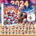 thumbnail image 4 of 2D Christmas Snowman Holiday Advent Calendar Set 2024 Festive Tree Ornaments Home Decoration Countdown, 4 of 7