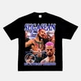 thumbnail image 1 of 2025 nueva moda 100% Camiseta de algodón para hombres lucha Y2k impresión de manga corta americano Retro escote pequeño Top de lucha Retro, 1 of 5