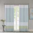 thumbnail image 2 of Madison Park - Carter Polyoni Pintuck Window Curtain - Green - 50(W)" X 84(L)" Panel - Single Unit - Pieced Pattern - Rod Pocket & Back Tabs Top, 2 of 4