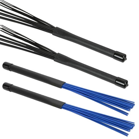 Retractable Wire Brush Drum Stick Brush with Comfort Rubber Handle