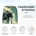 thumbnail image 3 of Balery Bull Charging Through Waves Mens Swim Trunks Swim Shorts for Men Quick Dry Inseam Beach Shorts with Compression Liner Pocket-Large, 3 of 9