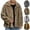 Khaki 2, variant on Men's Faux-Fur Coat Plush Warm Winter Parka Coat Long Sleeve Turn Collar Faux Fur Overcoat Open Front Outerwear