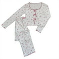 thumbnail image 3 of FASHOFT Womens Pajamas Set Ribbed Cute Heart Graphic Long Sleeve 2 Piece Valentines Day Pjs Set Ruffle Soft Sleepwear Loungewear Pink M, 3 of 4