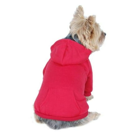 Red Dog Clothing Clothes Pet Puppy Plain Sweatshirt Hoodie Shirt Jacket Coat - Small (Gift for Pet)