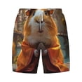 thumbnail image 4 of Lsque Mens Swim Trunks Valley Meditating Guinea Pig Pattern - Bathing Suit Compression Liner - Beach Swim Shorts Swimwear - (S-3XL) - Stretch Quick Dry -3X-Large, 4 of 9