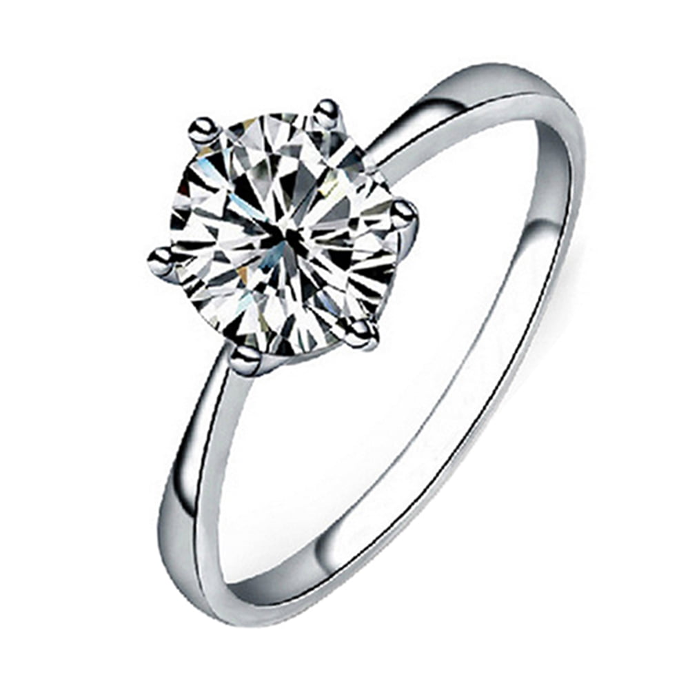 2Pcs Set Womens Lady Gemstone CZ Wedding Engagement Ring Size 6-9 Jewelry