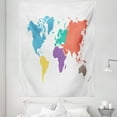 thumbnail image 1 of Map Tapestry, Continents of the World in Colorful Design Regions Lands Global International Theme, Fabric Wall Hanging Decor for Bedroom Living Room Dorm, 5 Sizes, Multicolor, by Ambesonne, 1 of 1