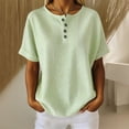 thumbnail image 2 of LIIPEE Womens Casual T Shirts Summer Henley Neck Short Sleeve Solid Color T Shirt Ladies Comfortable Everyday Basic Tees,M, 2 of 5