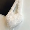 thumbnail image 5 of Women's Heart Shape Crossbody Purse Solid Color Heart-Shaped Tassel Handbag Soft Fuzzy Plush Top Handle Bag Fashion Casual Faux Fur Shoulder Tote Bag For Party Daily Travel, 5 of 5
