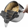 thumbnail image 1 of Colador de fideos ajustable con clip y olla, utensilios de cocina perfectos para cuencos de fideos, ollas, cuencos de pasta y sartenes - Herramientas esenciales de cocina casera - Gris, 1 of 5