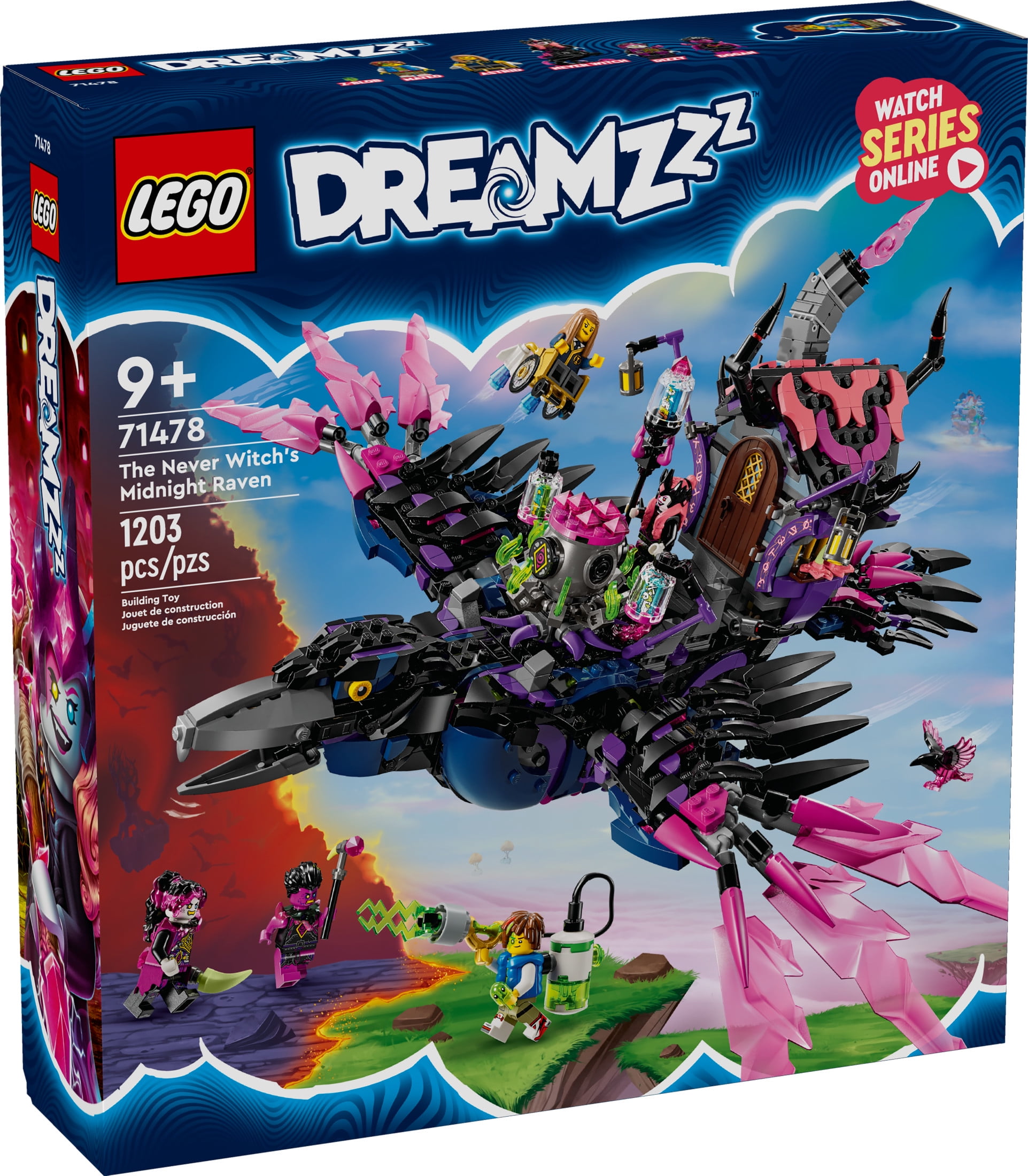 LEGO DREAMZzz The Never Witch’s Midnight Raven Building Toy - Christmas Toys for Boys & Girls, Age 9+ - Kids Toys W/ 3 Building Options & 5 Minifigures - 71478