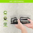thumbnail image 6 of Black Bathroom Corner Shower Shelfs, Adhesive Wall Mounted Shower Caddy with 4 Movable Hooks, Rustproof Stainless Steel Bathroom Shower Organizer, No Drilling Wall Mount 2-Pack, 6 of 7