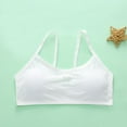 thumbnail image 2 of Paiyanr Tween Girls Cotton Camisole Bra Primary and Secondary School Solid Color Soft Comfortable Adolescent Bra White, 2 of 5
