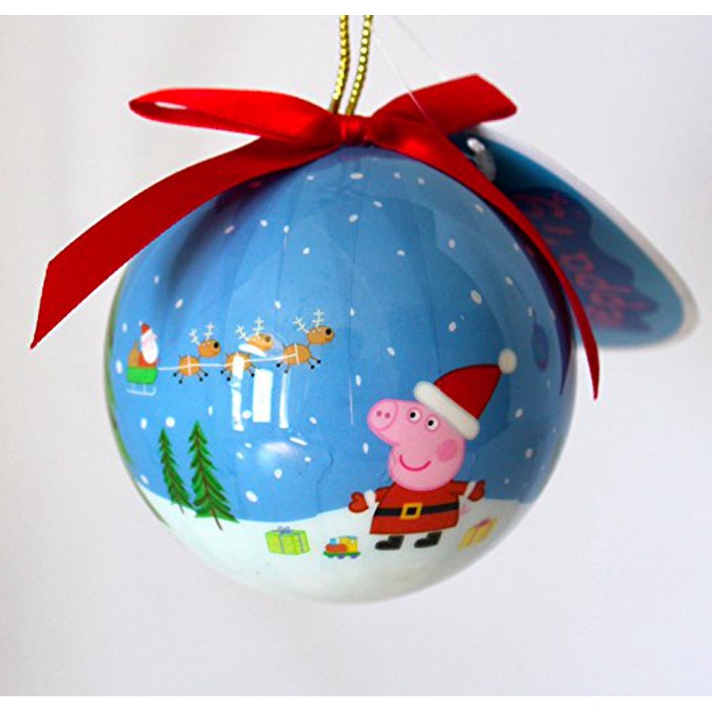 Peppa Pig Christmas Ball Ornaments (Pink Peppa Family Ornament)
